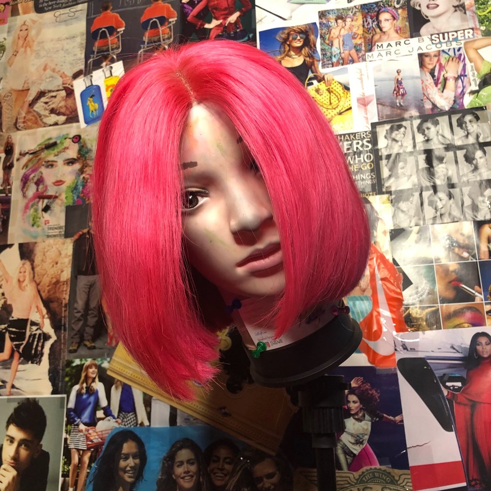 Pink Blunt Cut Wig